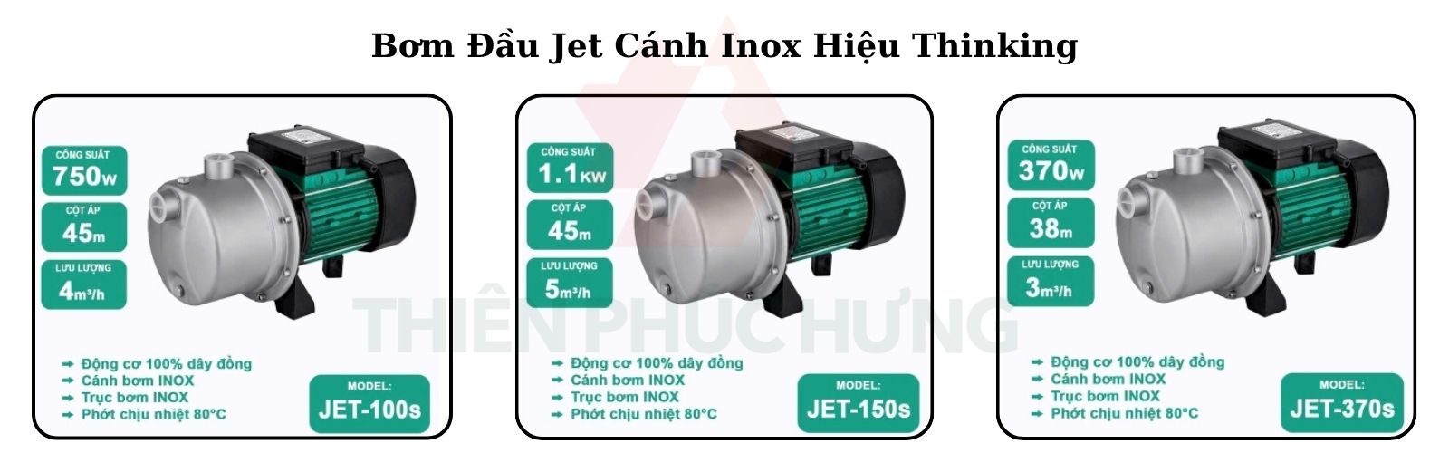 Các Loại Bơm Đầu Jet Nhựa PPO Thinking