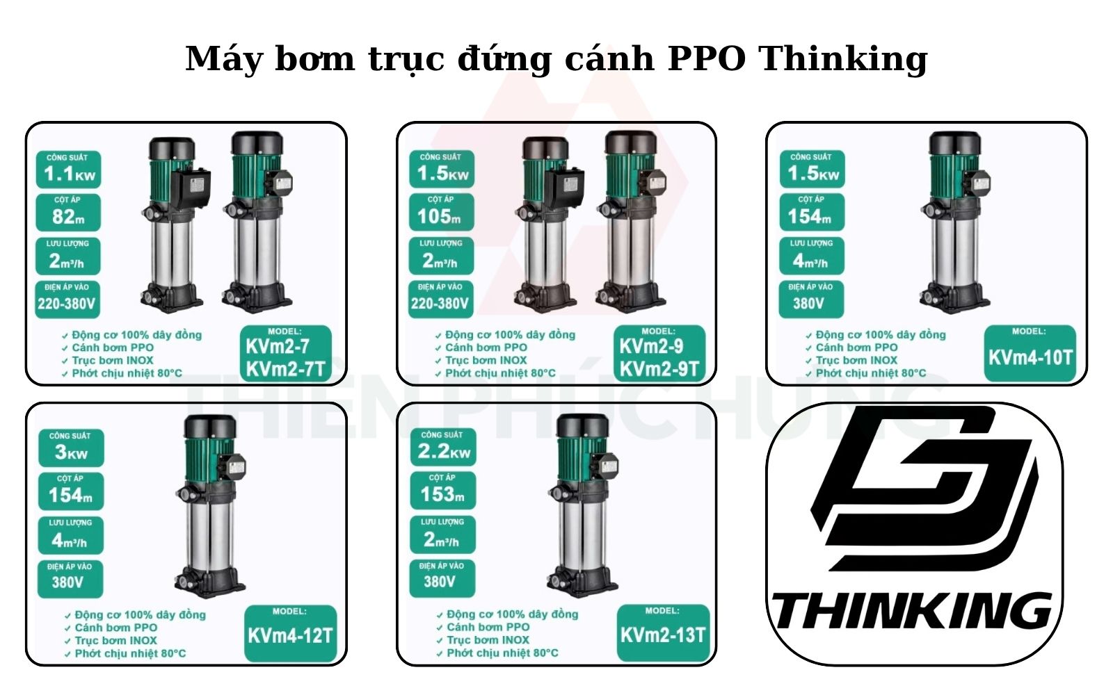 Bơm Trục Đứng Cánh PPO Hiệu Thinking