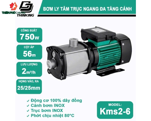 Bơm li tâm đa tầng cánh INOX Thinking Model: KMS2-6