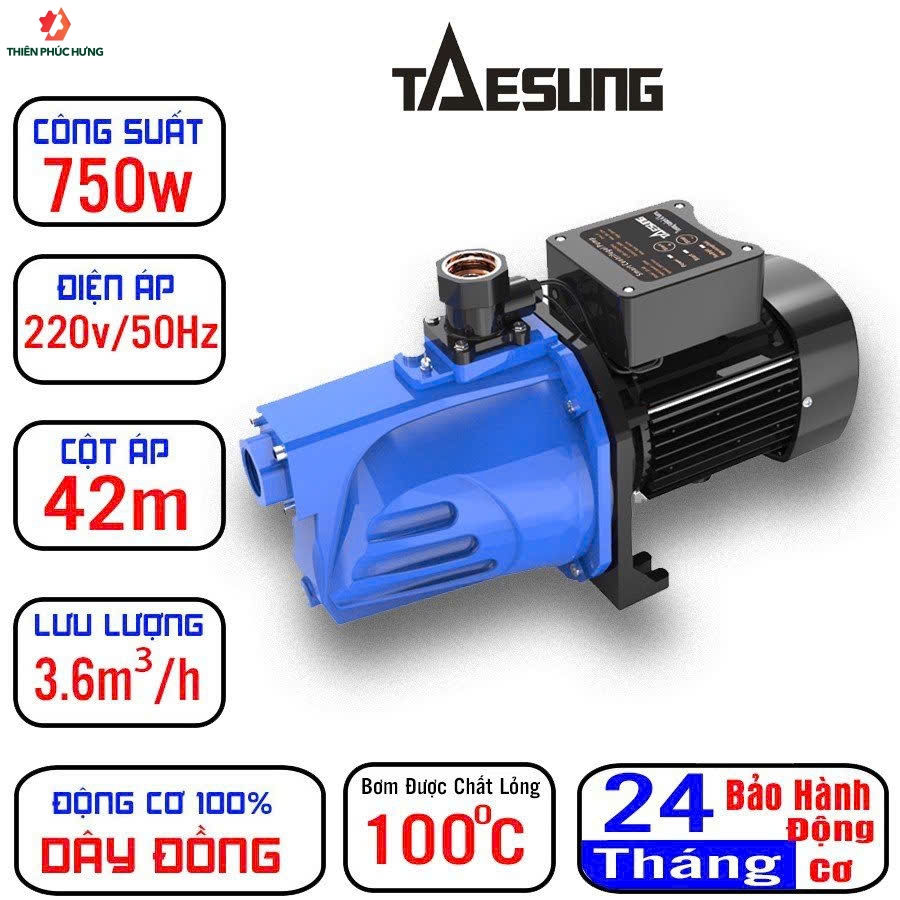 Máy bơm nước chân không đầu JET thông minh TAESUNG. Model: TSJ- 750